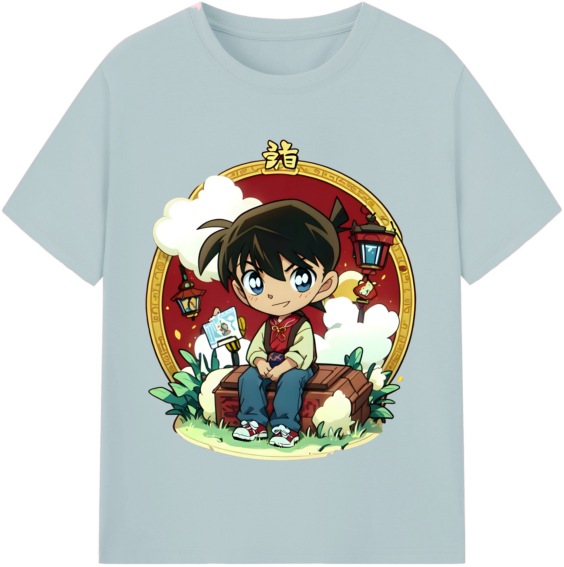 （画像用） 名探偵コナン 江戸川 コナン Detective Conan Conan Edogawa 綿100％半袖Tシャツ（フロントプリント）